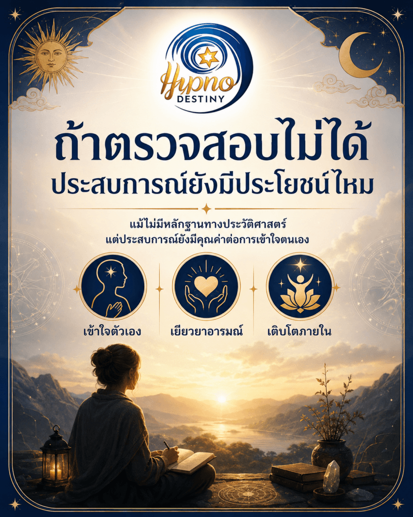 ถ้าตรวจสอบอดีตชาติไม่ได้ ประสบการณ์จาก Past Life Regression ยังอาจใช้ทบทวนอารมณ์ ความสัมพันธ์ และชีวิตปัจจุบันได้