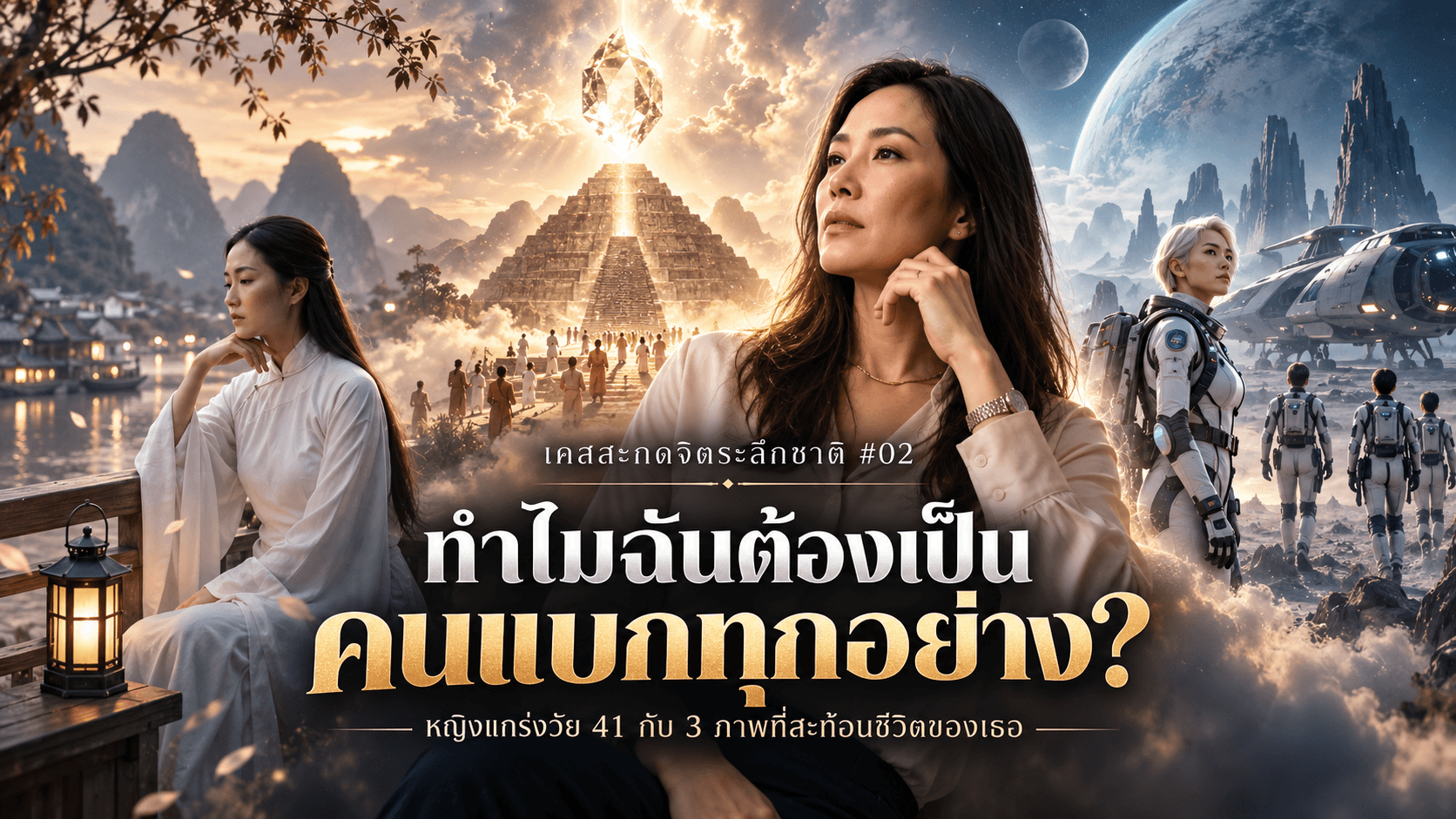 ภาพปกเคสสะกดจิตระลึกชาติ #02 หญิงวัย 41 ปี กับภาพนักรบ หญิงสาวที่รอคอย และนักสำรวจ